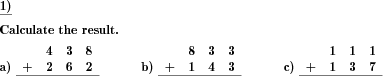 Columnar addition of multiple summands. (Example for this math problem)