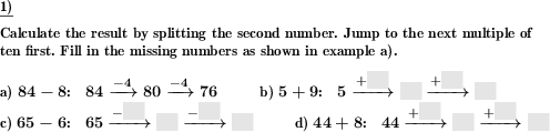 Addition and subtraction by splitting one digit number (Example for this math problem)