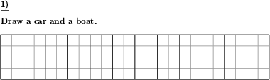 Empty squared free space for custom made problems. (Example for this math problem)