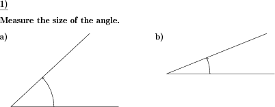 Angle size measurement