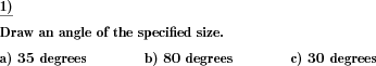An angle of a given size has to be drawn. (Example for this math problem)
