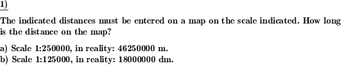 Conversion of lengths at a given scale in both directions (Example for this math problem)