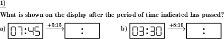 A clock face is shown. Draw another face to show the time after some time has passed. (Example for this math problem)