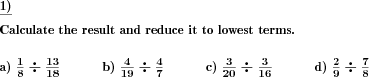 Division of two fractions. (Example for this math problem)