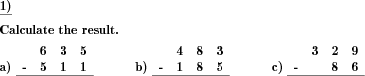 Columnar addition of multiple subtrahends. (Example for this math problem)