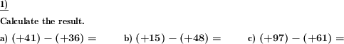 Negative whole numbers are to be added and subtracted (Example for this math problem)