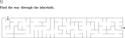 Find your way through the labyrinth. (Example for this math problem)