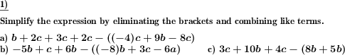 Combine like terms in a sum term and expand terms in negated brackets (Example for this math problem)