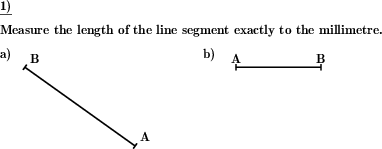 Measure the length of a given line. (Example for this math problem)